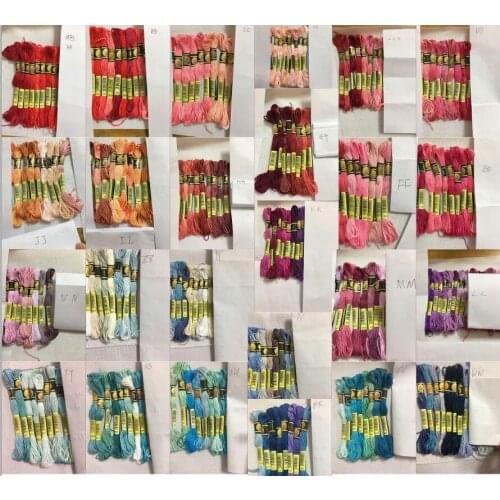 Cxc Multicolor 8 Pcs Similar DMC Thread Cross Stitch Cotton Sewing Skeins Embroidery Thread Floss Kit DIY Sewing Tools
