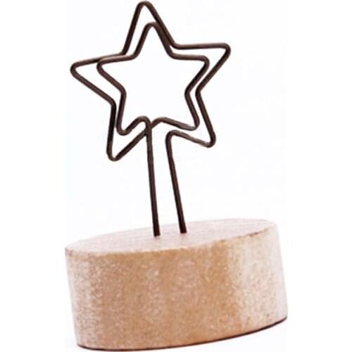 Wood+Iron Photo Clips Folder Home Decorations Office Table Standing Decorative Shelves Creative Birthday Gifts