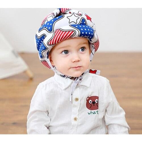 0-3T Baby Protective Soft Helmet Head Hat Toddler Drop Crash Cap Shatter-resistant Safety Soft Walking Running Headwea