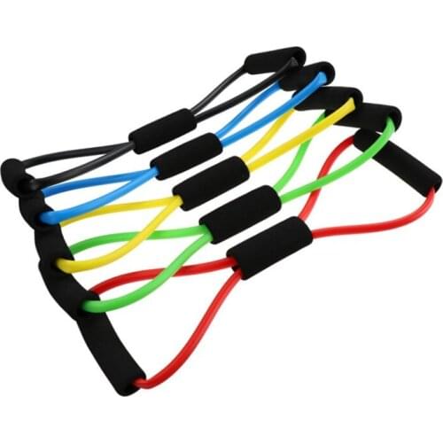 New lastic Bands Resistance Rope Yoga 8 Word Chest Expander Rubber Tubing Pull Rope Gym Fitness Workout Muscle