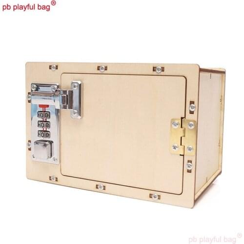 PB Playful Bag Steam Education Wooden assembly building blocks Mechanical password box Childrens toys DIY Creative gifts UG92