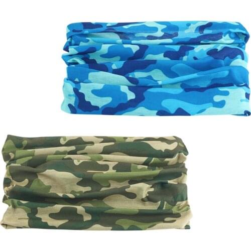 2Pcs Outdoor Riding Camping Protective Bandana Women Men Camouflage Color Anti-UV Headscarf Balaclava Headwear Hair Accessories