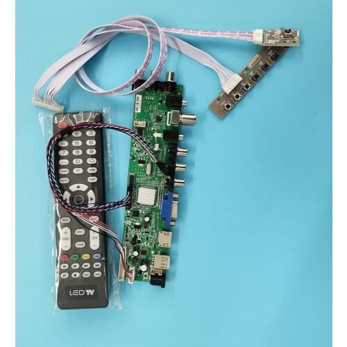 Kit For LTN156AT20 H01 W01 digital HDMI VGA AV LED TV LVDS USB DVB-T DVB-T2 WLED 40pin 1366X768 Signal controller board remote