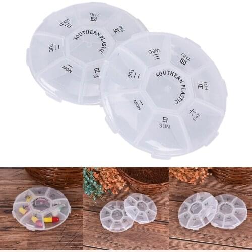 1pc 7 Day Mini Weekly Tablet Pill Medicine Box Pill Box Splitter Travel Pill Box Holder Storage Organizer Container Case