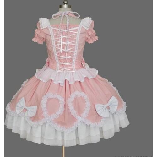 Summer women Gothic Lolita dress cotton lace dress lolita cosplay Costume woman clothing Bow party dress custom made
