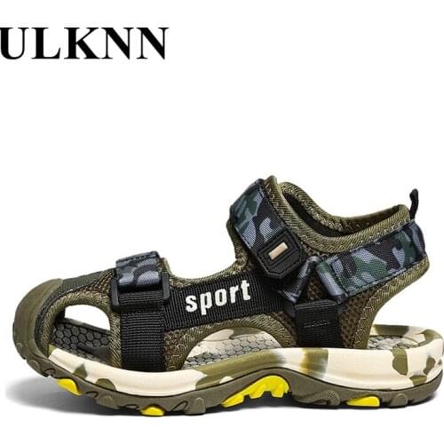 ULKNN Boys Summer Camouflage Sandals Casual Fashion Kids Anti-kick Kids Beach Shoes Soft Sole Girls Breathable Running Sports