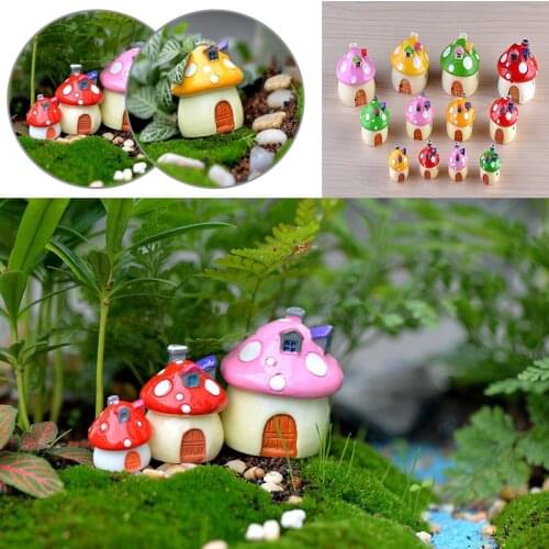 Hot Moss Micro Landscape Mushroom House Fairy Home Garden Decoration Miniature Big Mushroom House Ornament Potted Plant Craft