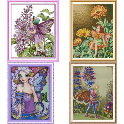 Butterfly fairy series patten cross stitch handmade counted cross stitch DMC 11ct 14ct printed canvas embroidery needlework kit