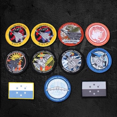 AceCombat Embroidery Patch CALM AIR FORCE UNTT Cipher Pixy Razgriz Trigger Fighting TACTICAL FIGHTER WING Military Badges Velcro