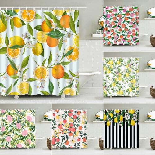 Fresh Pineapple Shower Curtains Bathroom Waterproof Polyester Bath Curtains Printing Shower Curtain Decor With Hooks Bath Screen