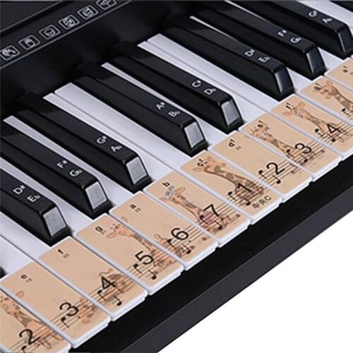 New Piano Keyboard Sticker Removable Electronic Transparent Piano Sticker 37/49/54/61/88 Key Stickers For Beginners
