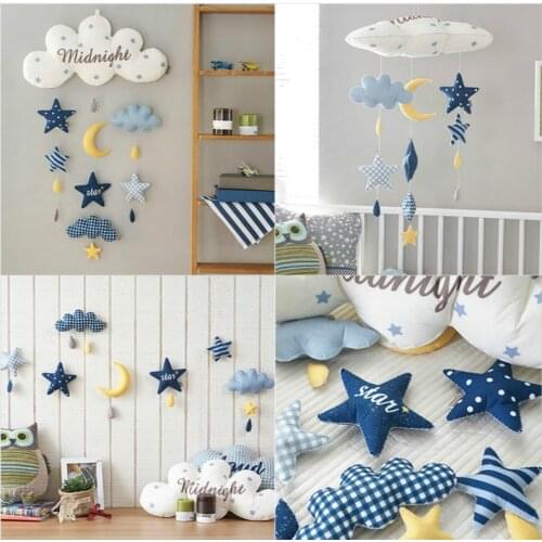 Cloud Balloon Star Rocket Wall Decoration Rattles Crib Mobiles Toy Holder Rotating Mobile Bed Bell Toddler Toys Infant Toys