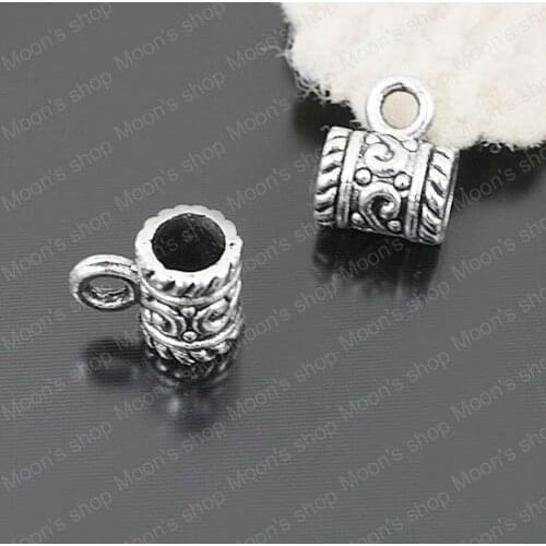 Wholesale 9*7mm Antique Silver color Cylinder with a Hole Alloy Large Hold Beads Diy findings 50 pieces(JM144)