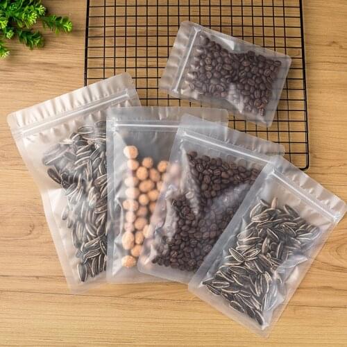 50pcs Self Seal Frosted Plastic Zip Lock Bag Flat Pouches Matte PE Food Zip Bag Wedding Party Birthday Gift Package Bags