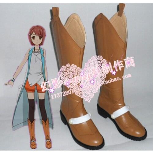 Problem Children are Coming from Another World You Kasukabe Brown Halloween Long Cosplay Shoes Boots H016