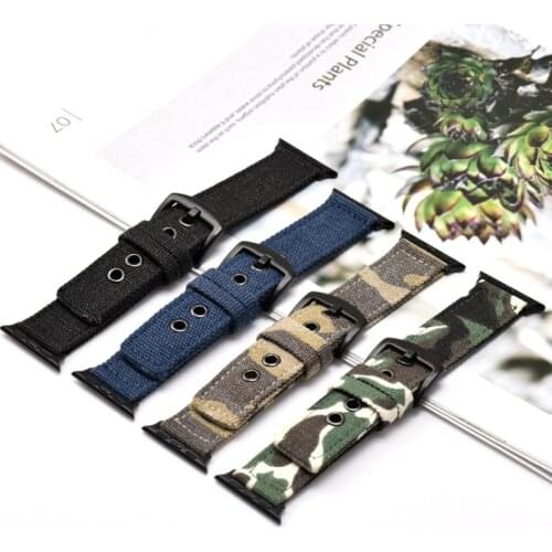 Sport Nylon Strap for Apple Watch 4 Band 44mm 40mm Band iWatch Series 3 2 1 42mm 38mm Camouflage Canvas Wrist Bracelet Belt