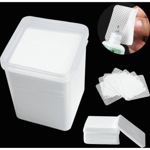 200pcs Eyelash Glue Remover Cotton Wipes UV Gel Nail Polish Remove Cleaner Lint-Free Paper Pads Eyelashes Make Up Cleaning Tools