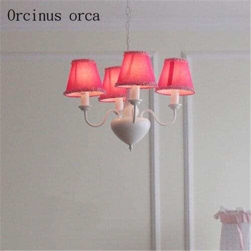 Modern simple European Style Pink Princess Room chandeliers girls room bedroom chandeliers childrens room lights