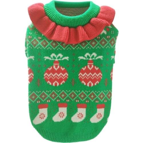 Dog Sweater Christmas Pet Cat Winter Knitted Warm Clothes Pet Clothing Suitable For Small Dogs And Cats