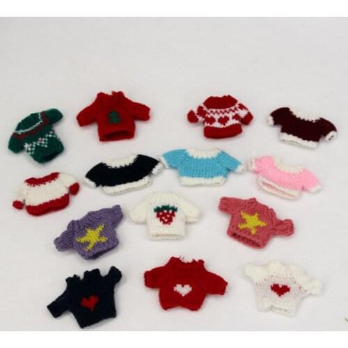 Heart Star Snow Xmas Design Sweater For OB11 for 1/12 Doll Knitted Woven Tops Doll Accessories ob11 Colthes