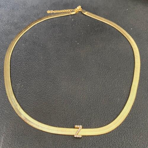 Noelia 18k Gold Plated Customized Name Necklace 26 Initial Letter Custom Pendant Necklace Personalized Snake Chain Jewelry