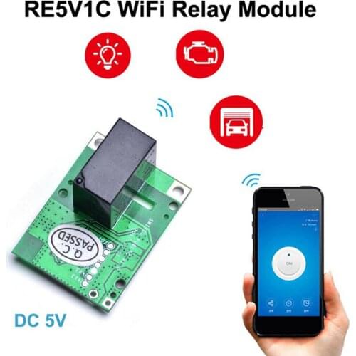 Wifi DIY Switch 5V DC Relay Module Smart Wireless Switches DIY Switch Dry Output Inching/Selflock Working Modes APP/Voice Remote