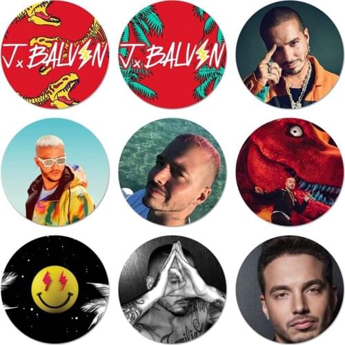 58mm Singer J Balvin Icons Pins Badge Decoration Brooches Metal Badges For Backpack Decoration