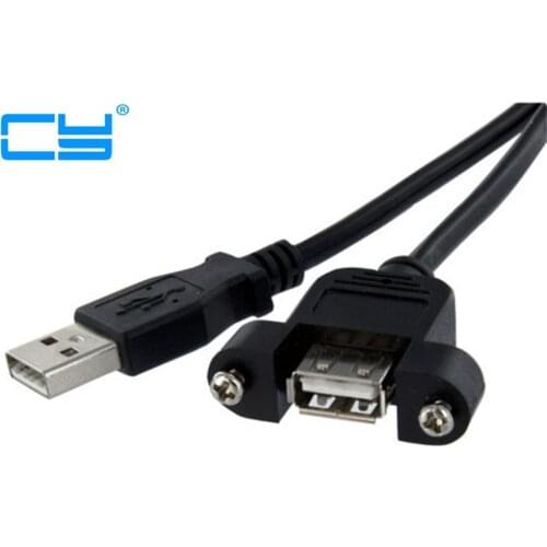 100cm 1.0m 0.3m 0.6m 3.0m 1.5m NEW USB 2.0 A type Male to Female M/F extension cable w/ screws for Cord Panel Mount