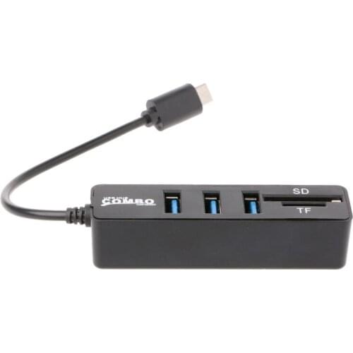 2020 New 3 Port USB 2.0 Hub USB 3.1 Type C Cable OTG SD/TF Card Reader For iMac MacBook