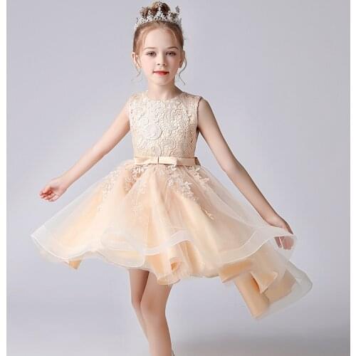 2021summer childrens dress girls Tuxedo Dress Lady Lace Princess dress show dress elegant girl dress party 3-12 years old