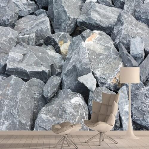 Custom 3d Stone Pattern House Home Decor Wallpapers Murals for Living Room Desktop Walls Paper Peel Stick Flower Green Rolls Art