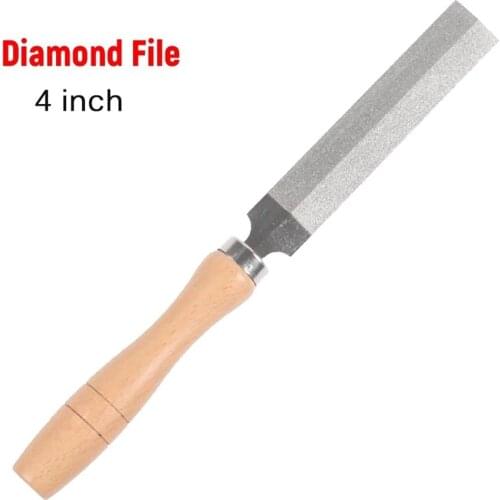 4inch 200mm Diamond File Wooden Handle For Diamond Wood Carving Metal Glass Grinding Tool Woodworking Rasp Hand Filing Tool