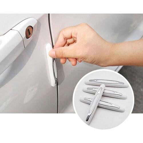 4Pcs Car Door Protector Guard Strip Scratch Protector Car Rubber Bumper Stickers