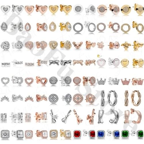 BaoFu 100% 925 Sterling Silver Earrings Fashion Simple Luxury Heart-shaped Bee Suitable for Original Charm Female Jewelry