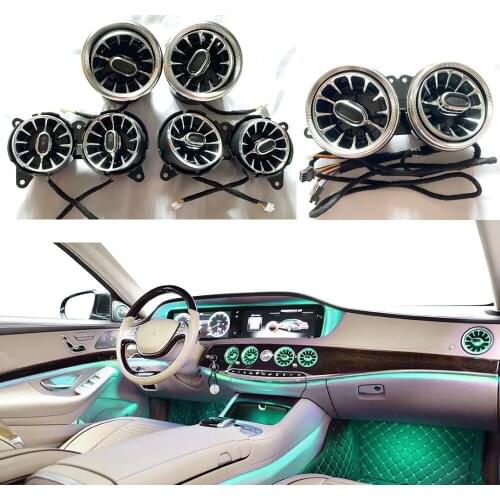 For Mercedes-Benz S-Class W222 Ambient Light LED Car Dashboard Console AC Condition Air Vent Outlet Turbine Trim Nozzle Lamp