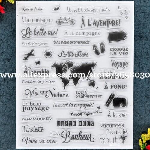 French la belle vie juste nous Scrapbook DIY photo cards rubber stamp clear stamp transparent stamp 14x18cm 8101583