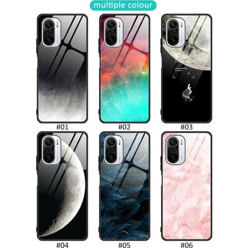 Gradient Glass Phone Case For Xiaomi Poco F3 X3 Pro Cover Soft Silicone Edge Coque For Redmi Note 10 Pro K40 Cover Shell Note 10