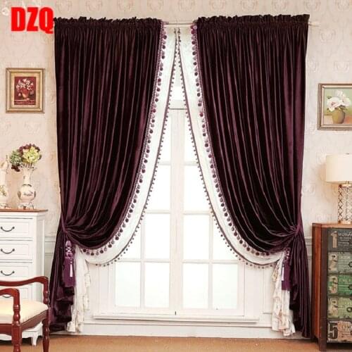 Italian Velvet Curtains for Living Room Bedroom Kitchen American ultra-soft Curtain Solid Color Thickening Custom Window Screen