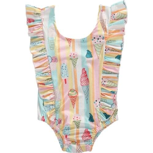 New Toddler Baby Girl Romper Swimwear Bow Bikini Swimsuit Swimming Summer Clothes