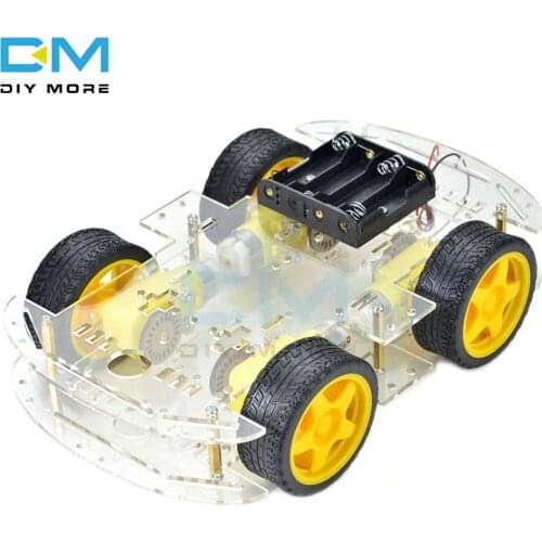 Smart Car Kit 4WD Smart Robot Car Chassis Kits Car With Speed Encoder and Battery Box Diy Electronic Kit for Arduino