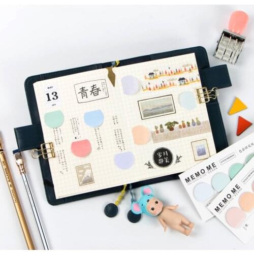 Round Shape Various Colorful Self-Adhesive N Times Memo Pad Sticky Notes Bookmark School Office Stationery Supply
