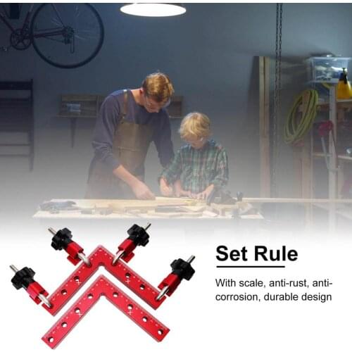 90 Degree Ruler L-shaped Auxiliary Fixture Fixing Clips For Woodworking Aluminum Alloy Positioning Ruler Professional Tools