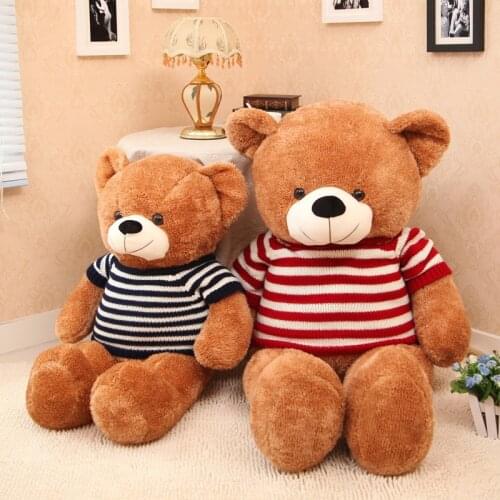 Cute teddy bear plush toy stripes sweater bear doll,throw pillow birthday gift b4980