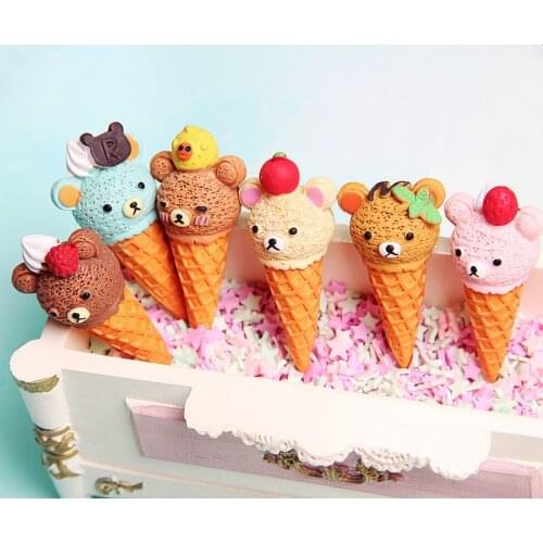 6PCS Miniature Dollhouse food 1:6 Scale Cute Cartoon Ice Cream Pretend Food For Blyth BJD Doll Kitchen Toys
