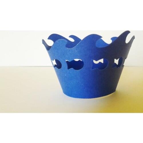 Sea cupcake wrappers, under the sea party, fish decor, wedding wave cupcake liners baby Shower and Holiday party cake holders