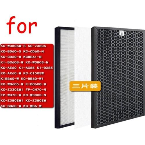 3pcs /lot Sharp Air purifier filter kit FZ-380HFS FZ-C150DFS FZ-C150VFS for Sharp air purifier part KC-W380SW-W KC-Z380SW