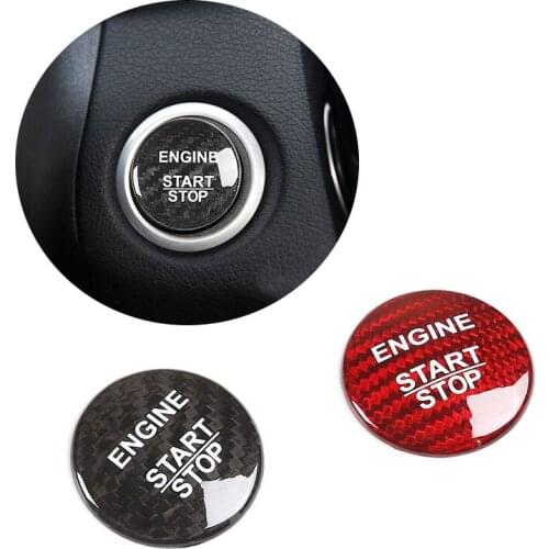 Real Carbon Fiber Car Start Stop Engine Push Button Sticker For Mercedes Benz C CLA GLA GLC GLE GLS 2015-2020 Car Accessories