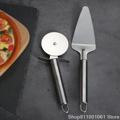 Stainless Steel Single Wheel Pizza Cutter Pizza Knife Cake Spatula Round Knife Pastry Pasta Dough Kitchen Baking Tools