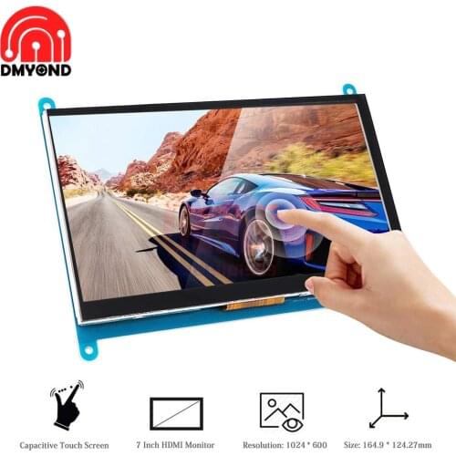 New 7 Inch Capacitive Touch Screen IPS TFT LCD Display HDMI Monitor Module 1024x600 Resolution for Raspberry Pi 3/2/Model 3B