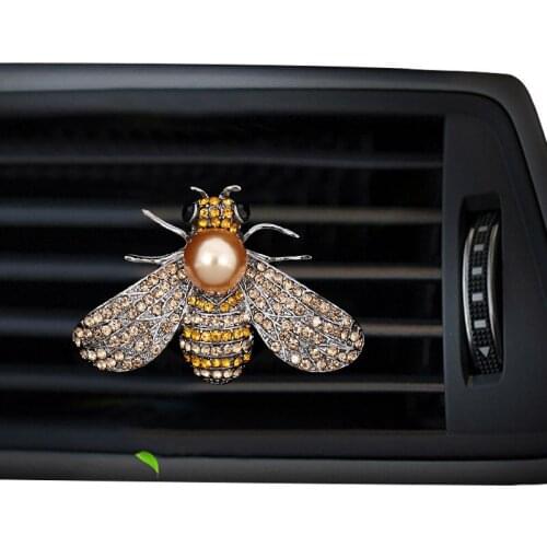 Honeybee with Diamonds modelling car Perfume clip air conditioner outlet air freshener in the automobile air freshener diffuser